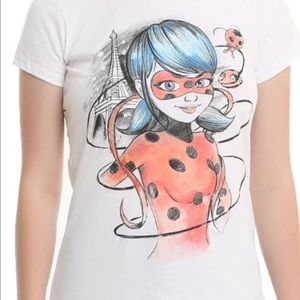Miraculous Eiffel Tower Girls T-Shirt Brand New.